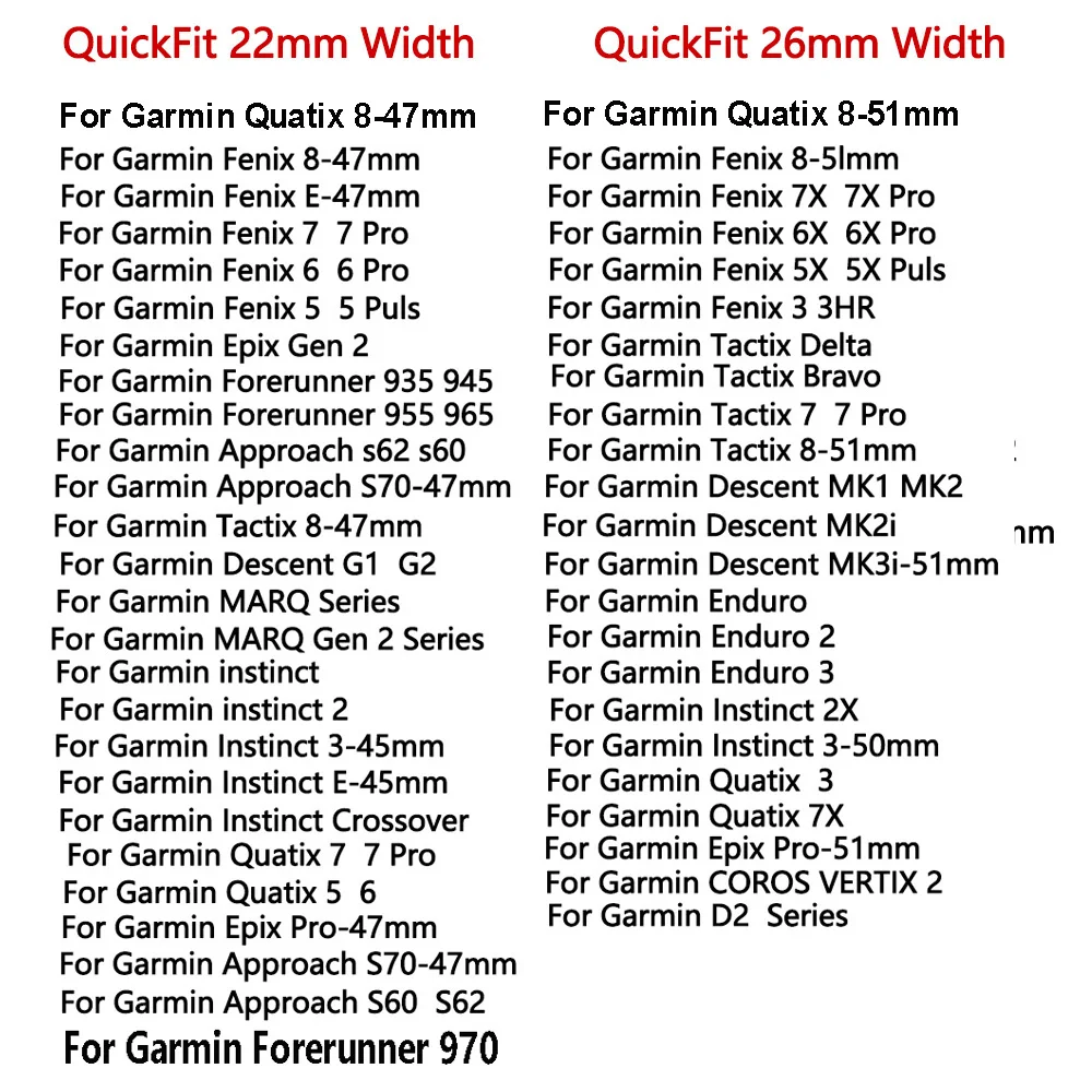 シリコーンブレスレット QuickFit スマートウォッチアクセサリー 22/26 ミリメートルガーミン時計 Quatix/フェニックス 8 51/47 ミリメートル本能 2 フィットネスリストバンド