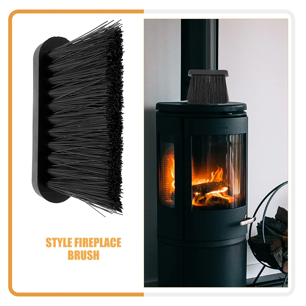 5 pcs Fireplace Brush Set Mini Hearth Broom For Ash Dust Cleaning Tool Handheld Soft Bristle Replacement Head