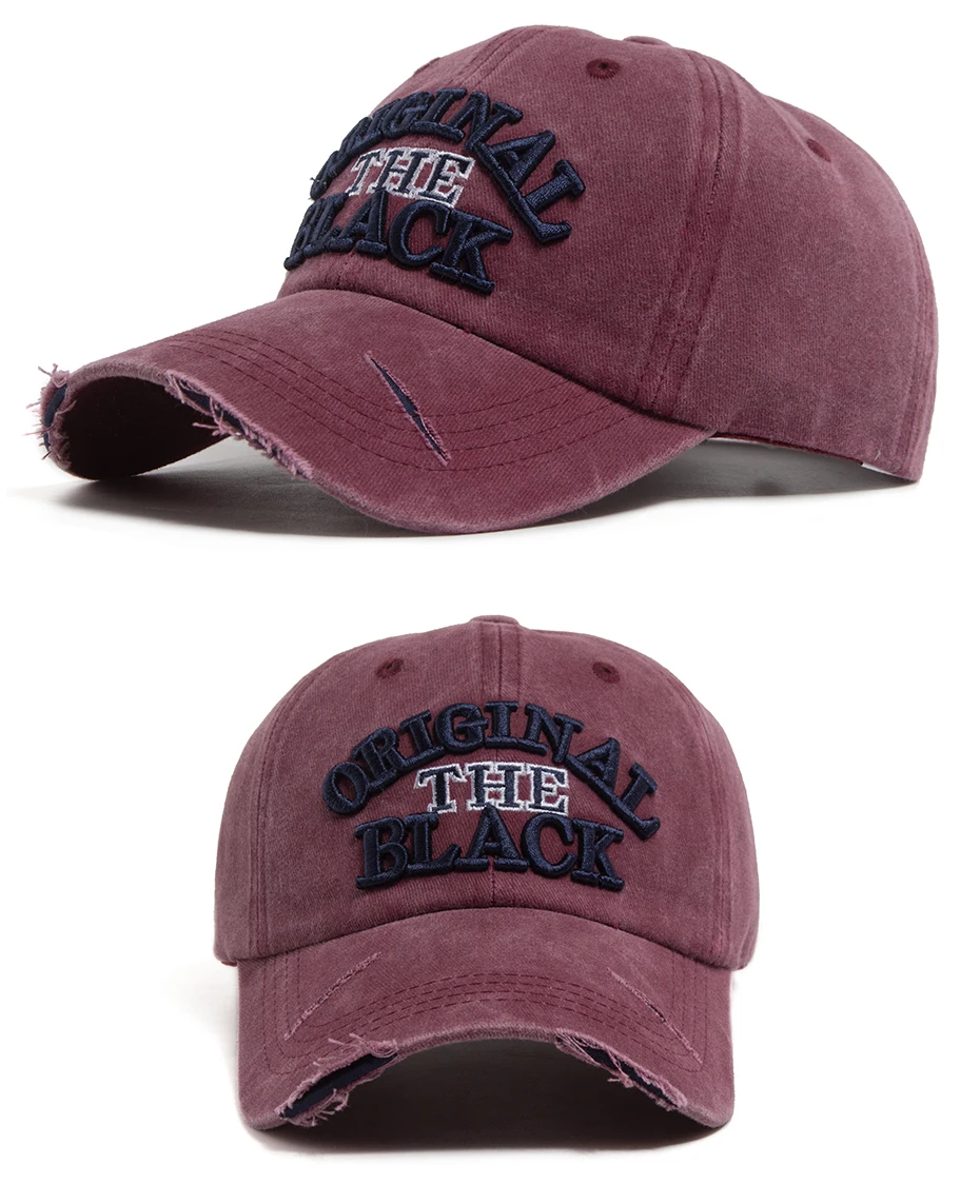 Vintage Baseballkappe für Herren und Damen mit Buchstaben-Stickerei, Snapback, Frühling/Sommer, gewaschene Baumwolle, Visor, modische Kappen für den Alltag. – Detail 10
