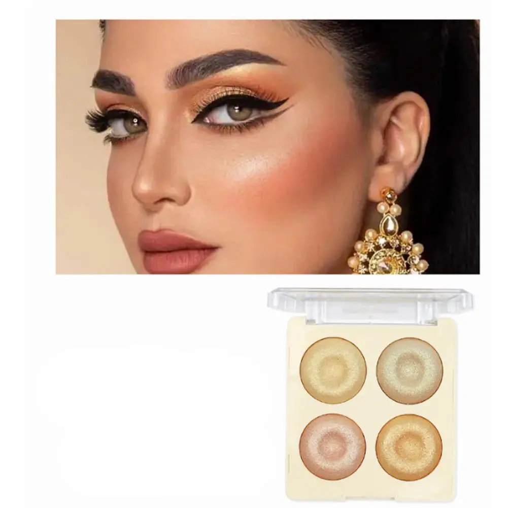 4 Coloes migoczący brokat rozświetlacz paleta do pudru wodoodporny trwały makijaż Body Gloss narzędzie produkt do konturowania wysoka twarz I8N2