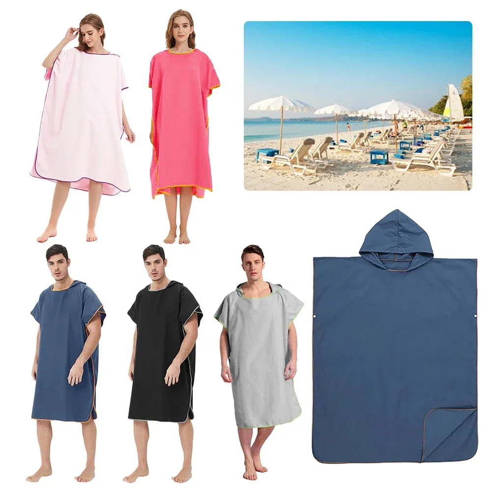 Unisex Surf Poncho Microfiber Towels Quick Dry Sports Towel Bathrobe Poncho Beach Towel Adults Swimming Towel for Surfing Diving