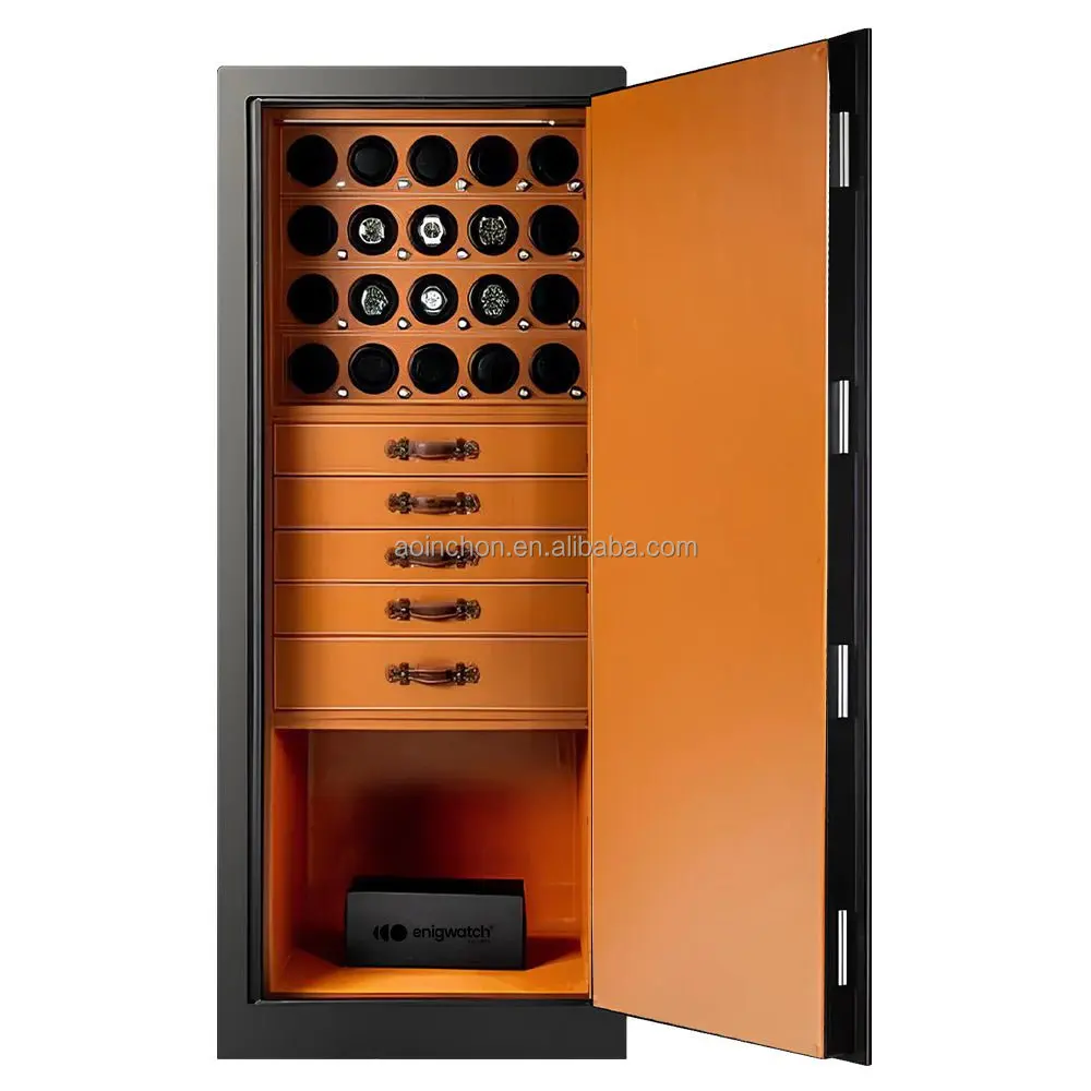 Watch winder safe high-end watch jewelry safe can be customized in various colors/logos/leather factory straight hair