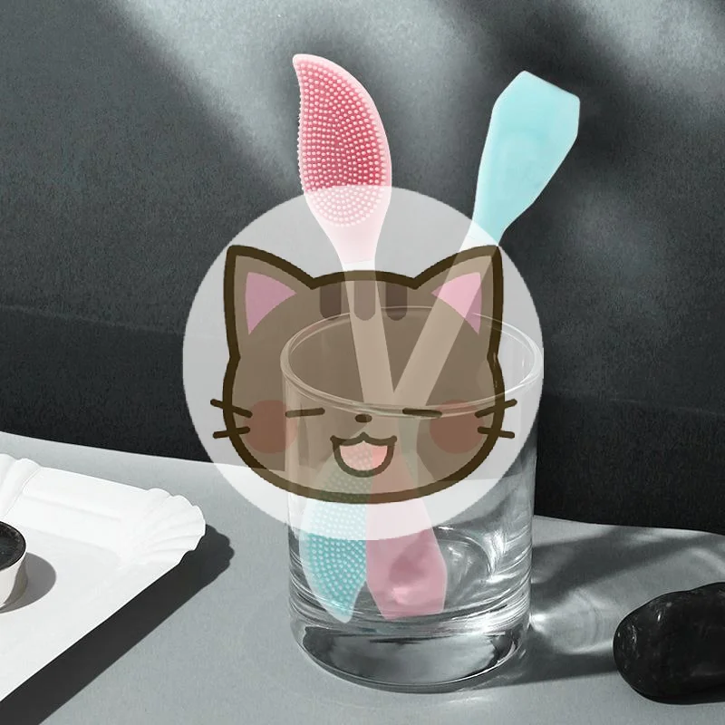 Double Head Facial Mask Brush Silicone Applicator Spoon Spatula Stirring Stick Women Skin Face Cleansing Care Home Makeup Tools