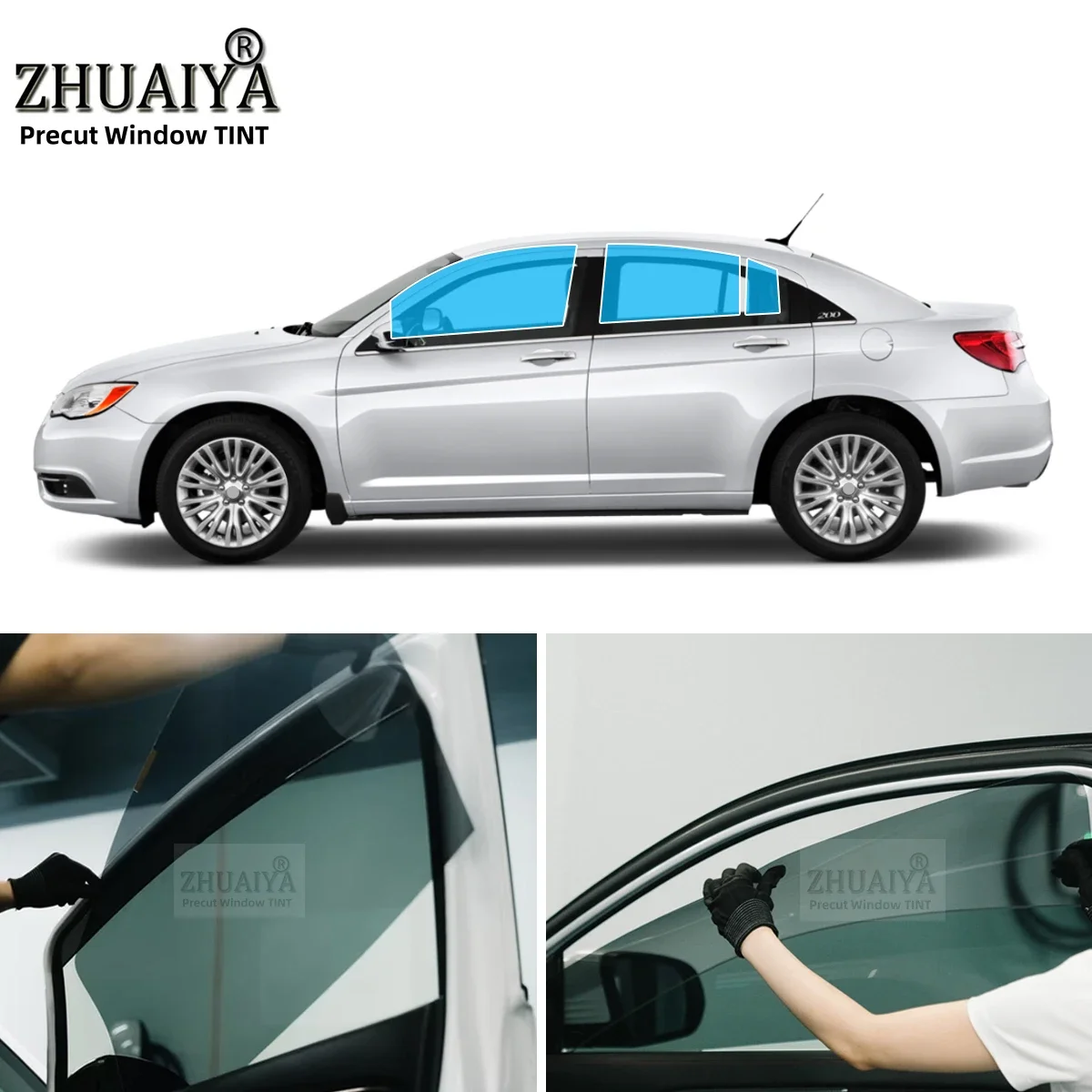 Precut Car Removable Window Tint Film Front Two Door Windows Tint For Chrysler 200 4 DR SEDAN 2011-2014