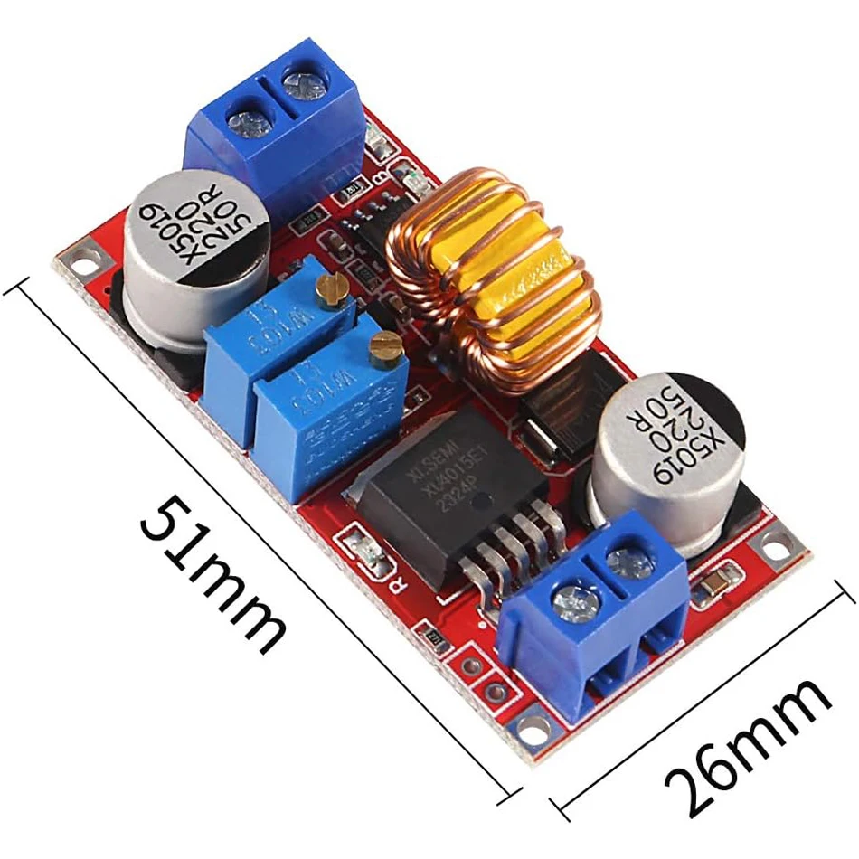 4 PCs 5A DC-DC Adjustable Buck Converter XL4015 4 - 38V to 1.25 - 36V Step Down Power Supply Voltage Regulator Power Module