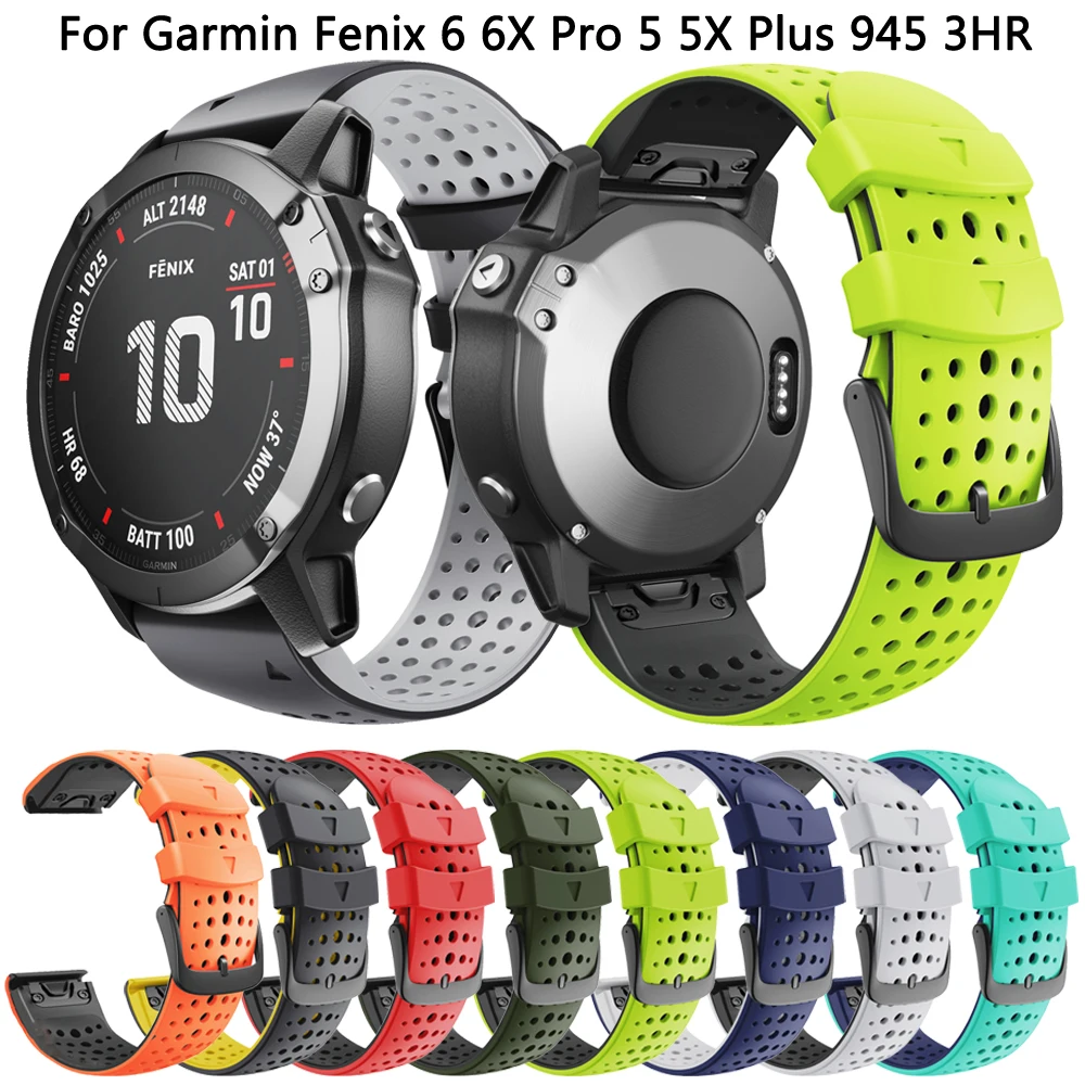 Smart Watch Strap Wristband For Garmin Fenix 6 6X Pro 5 5X Plus 7 7X Epix 3 3HR 945 Silicone Band 26 22mm Correa Breathable Belt