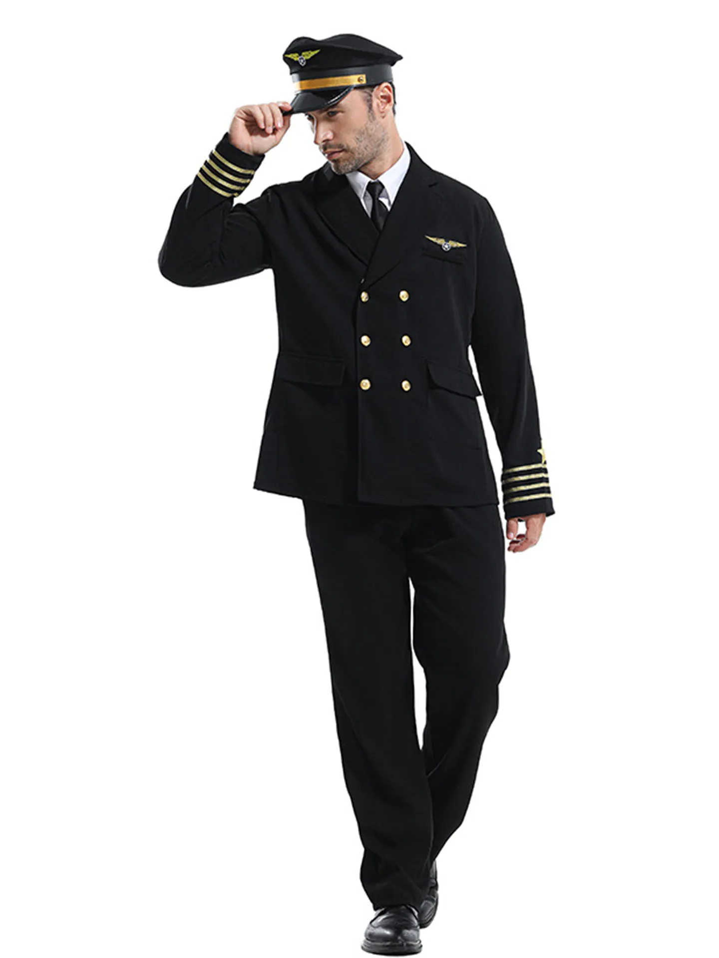 

Masquerade loween Men's Sli Captain Costume Bar Nightclub Dance Par Performance orm Attractive Outfit 2025 Autumn