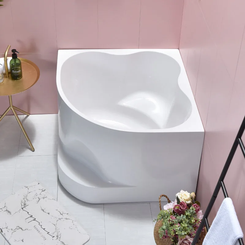 Triangular walk-in bathtub acrylic small apartment adult household seamless integrated deep bubble