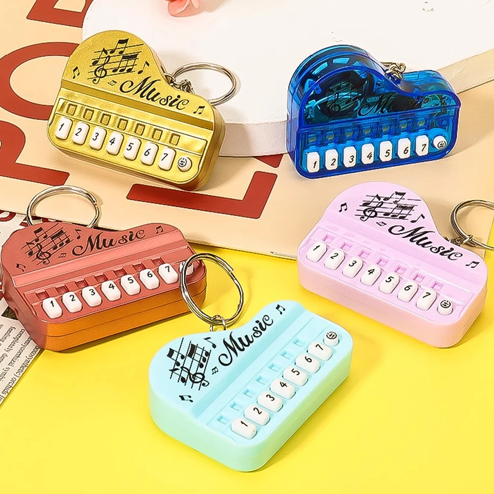 Cute Creative Keychains Mini Piano Toy Can Play Kids Electronic Organ Keyboard Children Gift Pendant Unisex Keychain Accessories