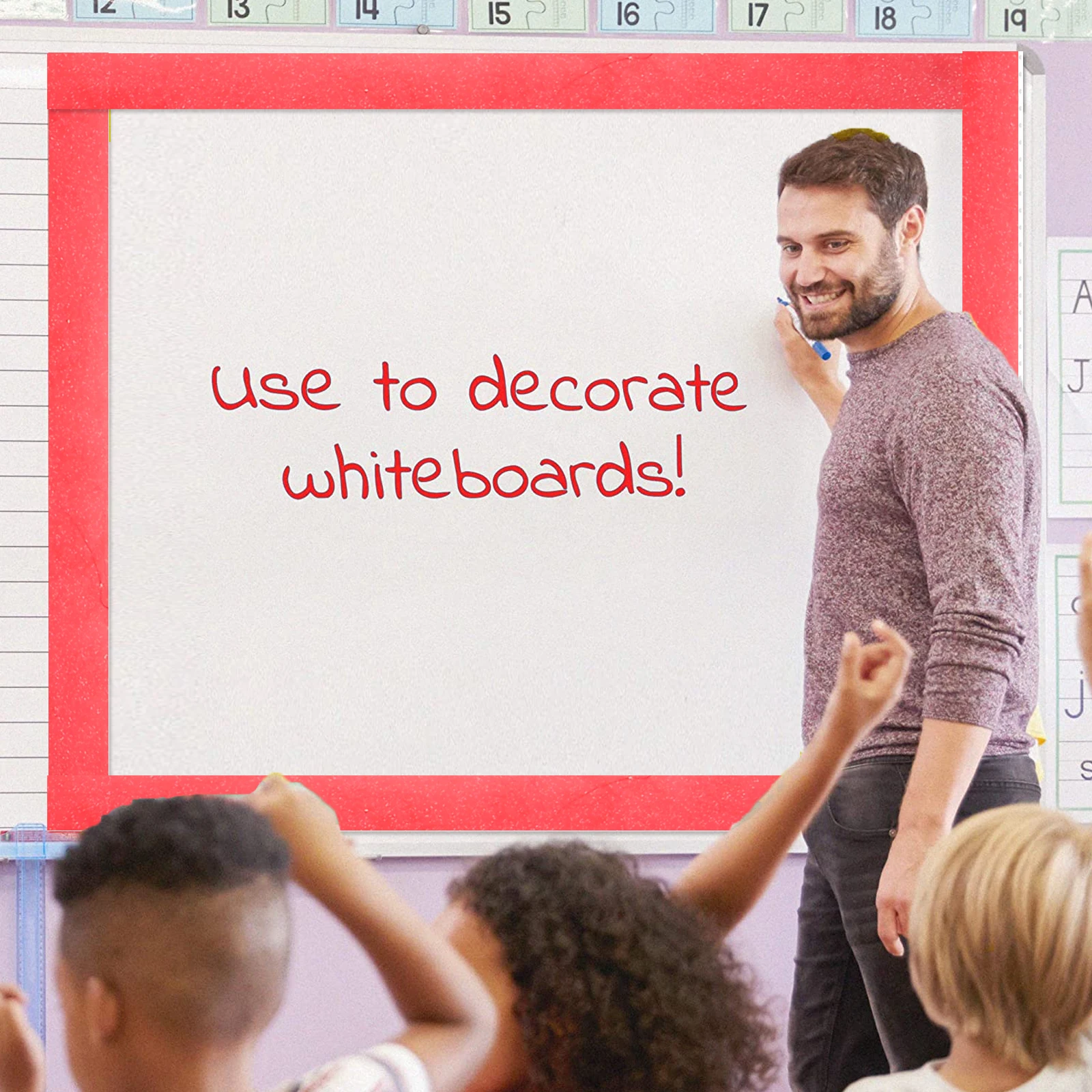 

2pcs 2 Rolls Whiteboard Border Anti-Collision Glass Waistline Stickers For Classroom School Kids Diy Supplies Decorative Border