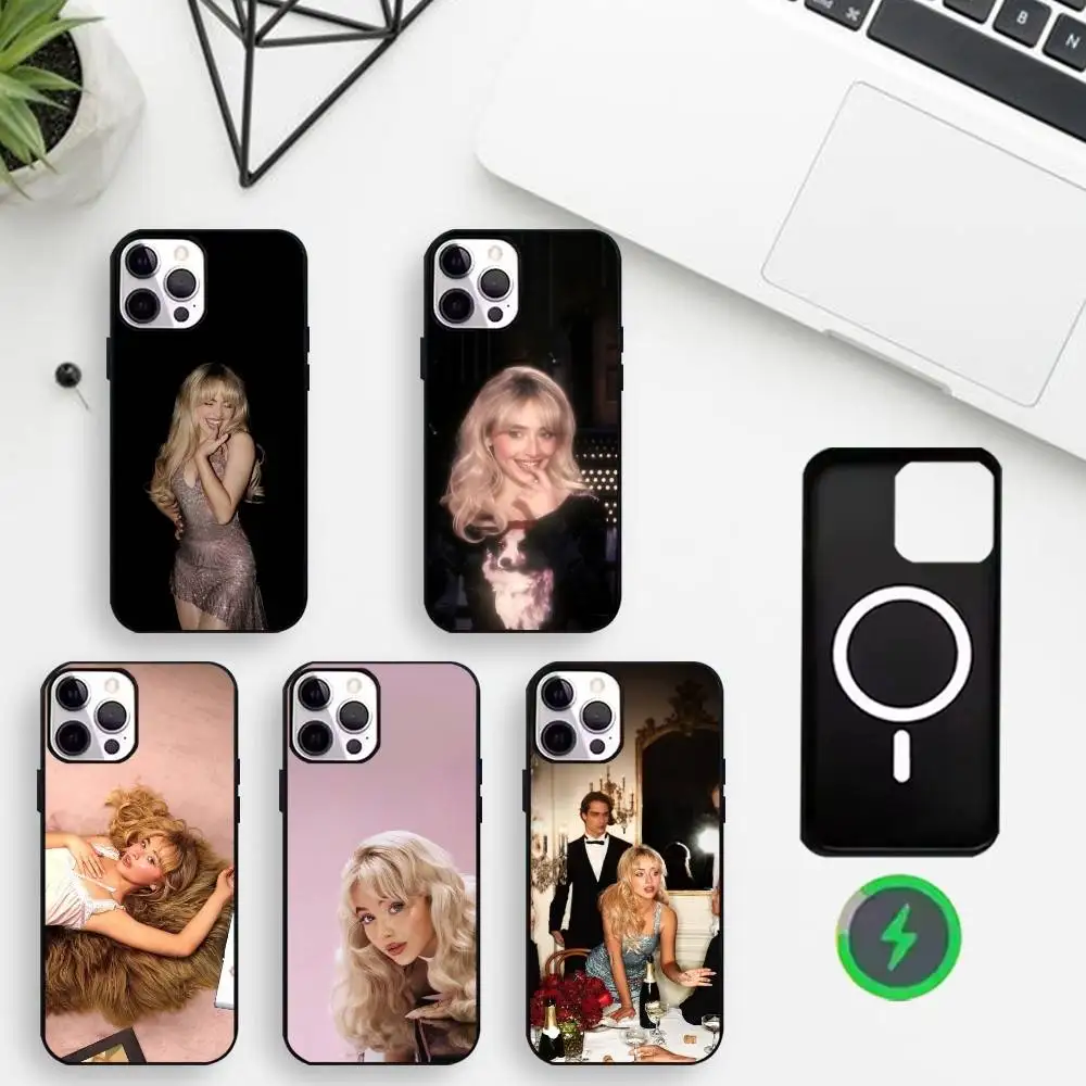 

Sabrina Carpenter the singer Phone Case For iPhone17,16,15,14,13,12,Wireless charging protective case soft cover