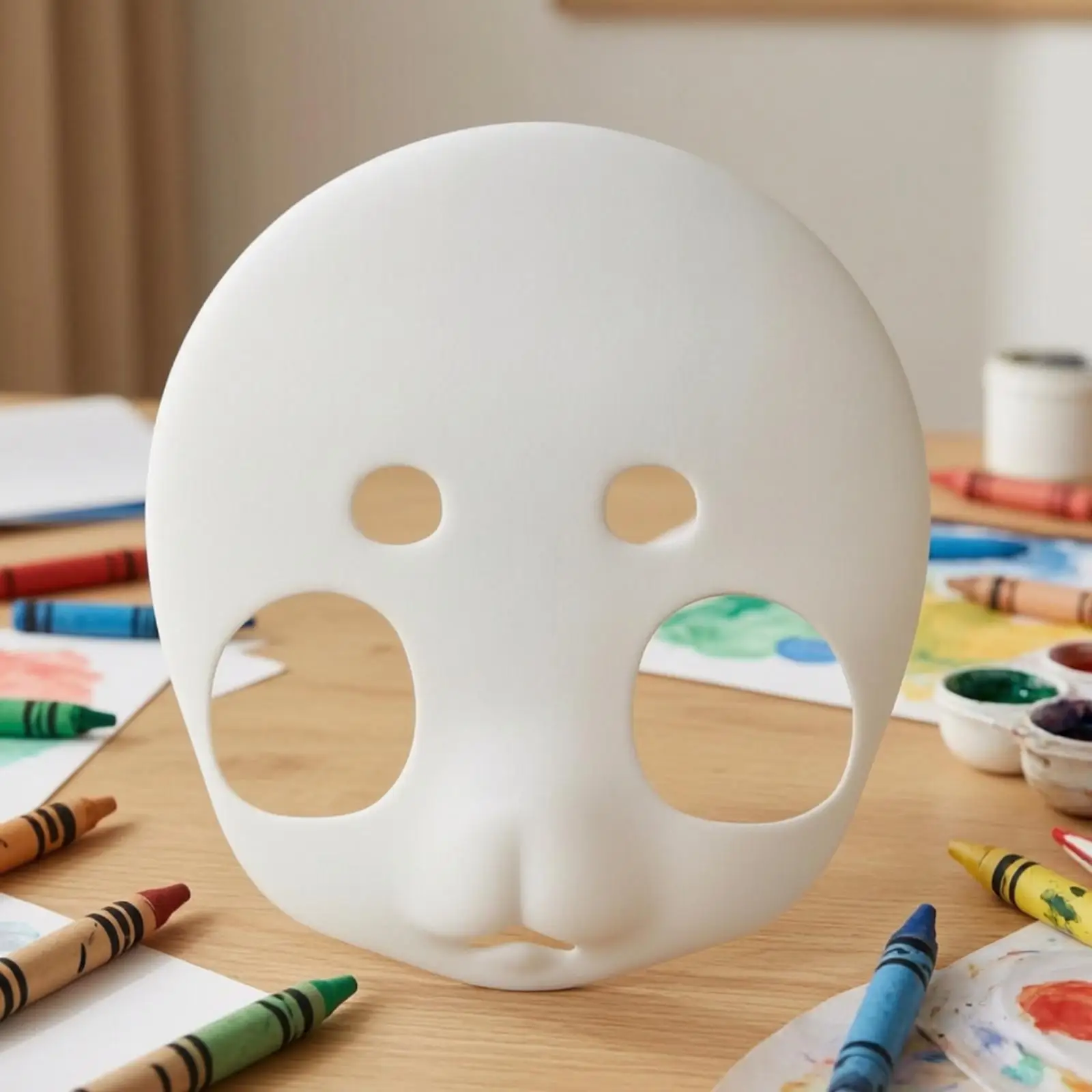 White Skull Shaped Cosplay Head Mask with Nose Mouth Cutouts for Stage Dance Costume Character Build