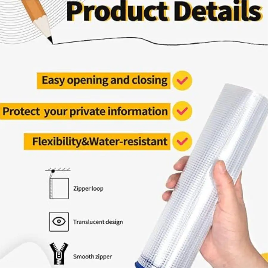 24pcs Mesh Zipper Pouch Bags, A4 Zipper Bags for Organizing Storage, Waterproof Zipper Pouches, Letter Size, File Bags