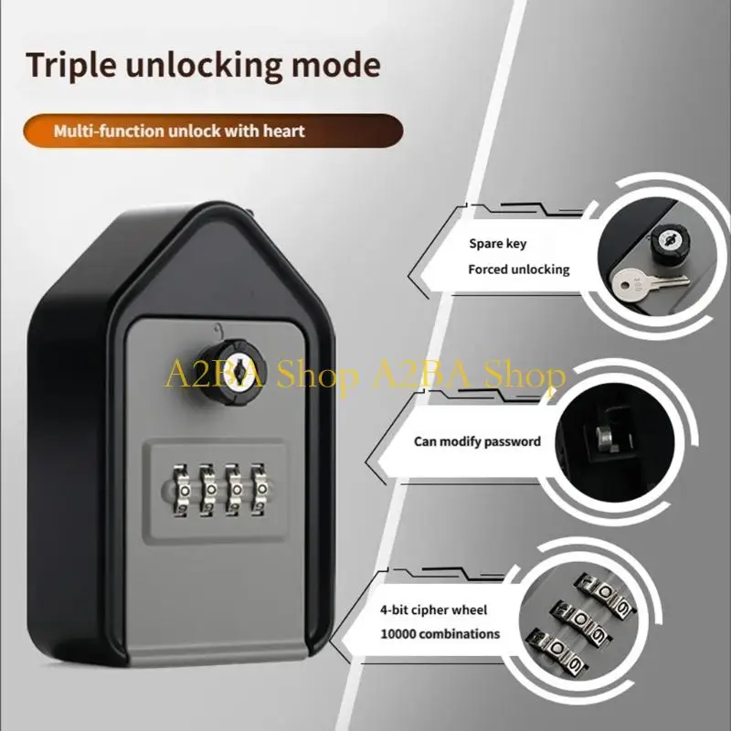 A2BA Weatherproof All Metal Lock Box Set for Outdoor Indoor Security Protect