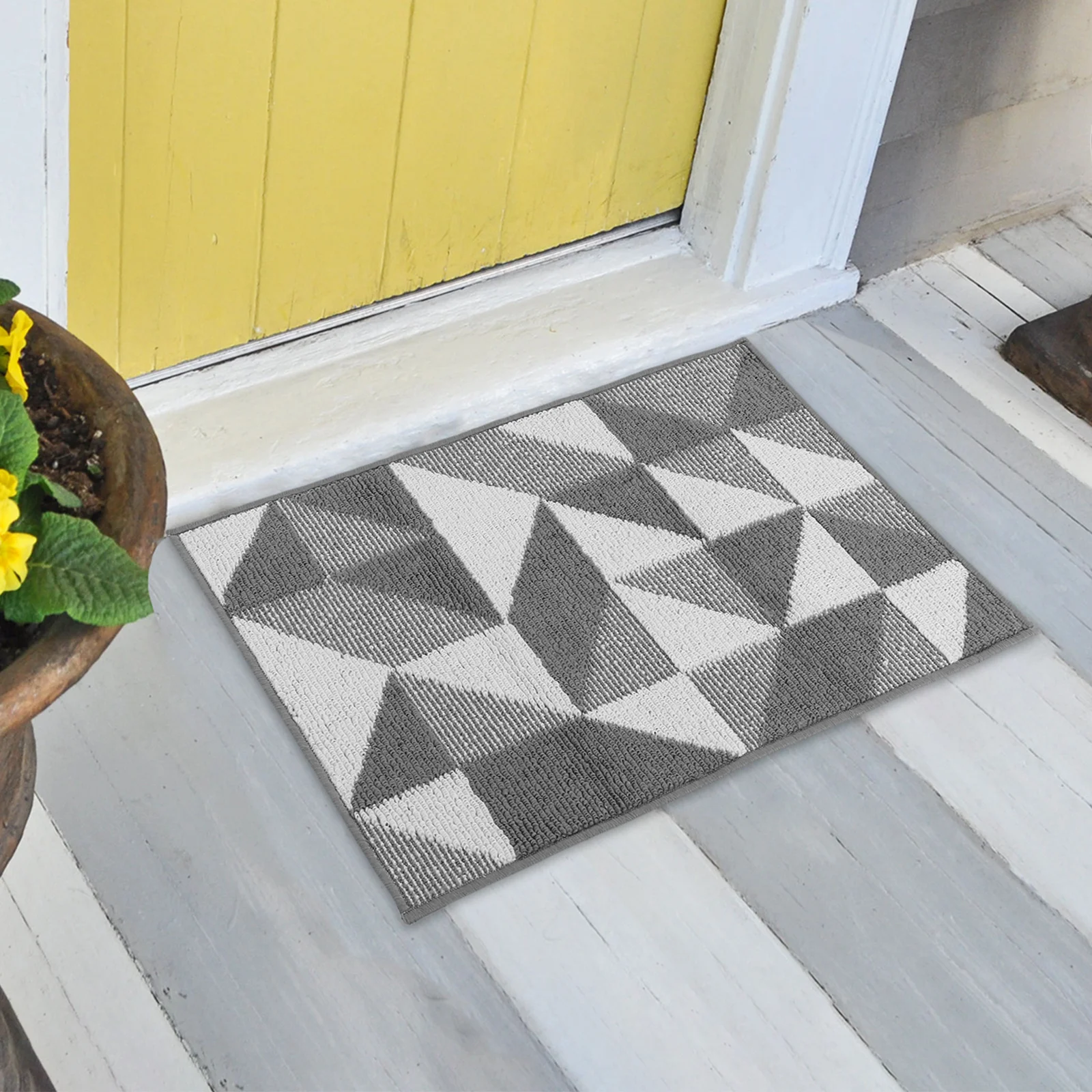 

Entry Door Mat Indoor Non-Slip Washable Front Door Rug Anti-Skid Entrance Floor Mat Geometric Design for Home Front Porch Decor