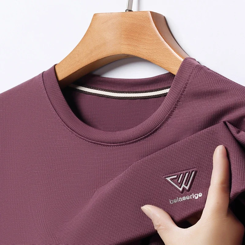 2026 Men\'s New Summer Embroidered Round Neck Short Sleeved T-shirt Casual Fashion Breathable Comfortable Top