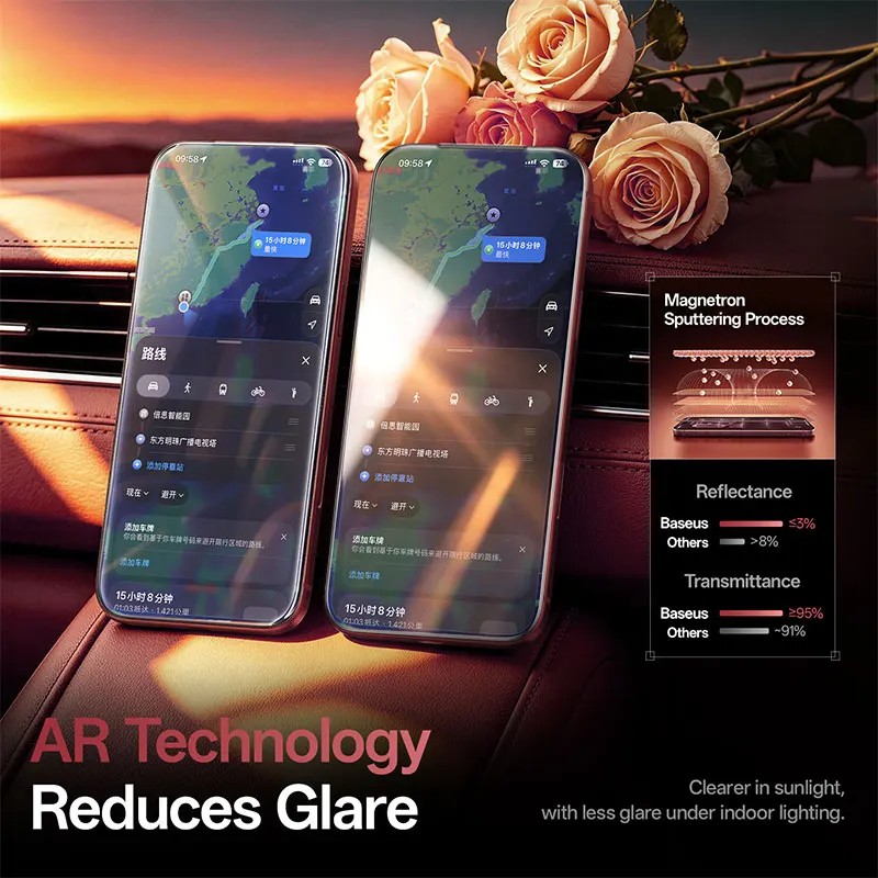 Szkło hartowane Baseus Corning do iPhone 18 17 Pro Max, folia ochronna na ekran, zabezpieczająca przed podglądaniem, odporna na uderzenia, łatwa w montażu. — zdjęcie produktu 4