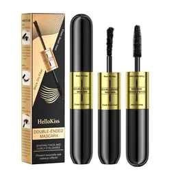 Double-ended 3D Mascara Waterproof Thick Long Lasting Lash Black Eyelashes Silk Fiber Lengthening Extension Volume Makeup