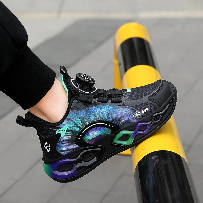 Autumn Childrens Boy Sneakers Fashion Cool Print Mesh Soft Kids Causal Shoes Outdoor Sports School Running Basketball Girls Shoe