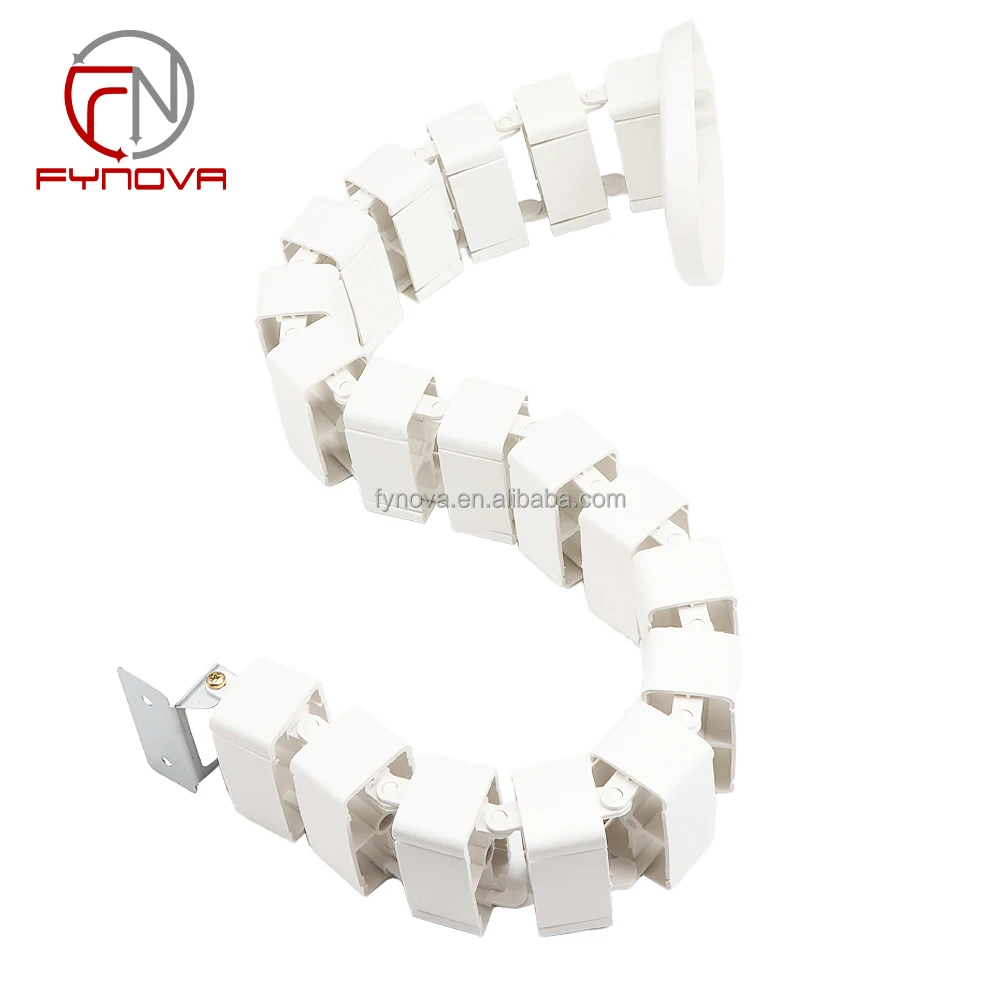 Fynova Factory Hot Sale Under Desk Snake Cable Manager Plastic Cable Tidy Furniture Hardware