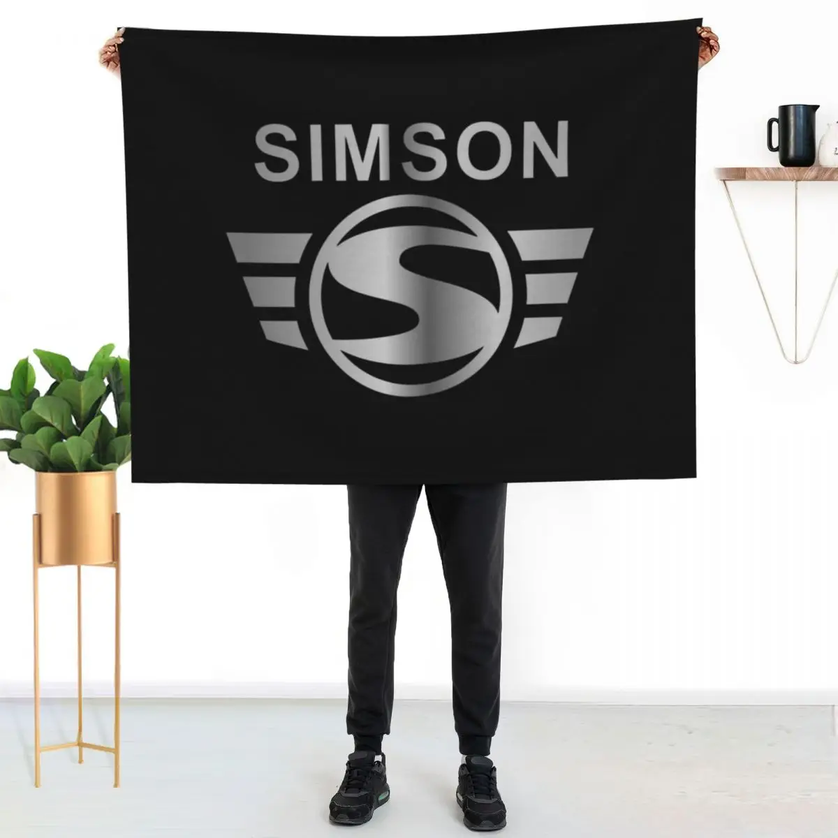 Simson logo (Silver) Throw Blanket Camping bed plaid Tourist Blankets For Baby Shaggy Furrys Blankets