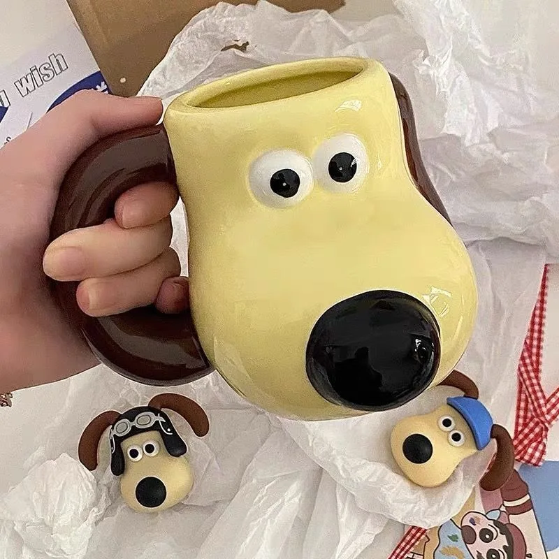 Gromit animation peripheral cartoon cute ceramic mug creative kawaii personalized coffee cup couple water cup gift wholesale