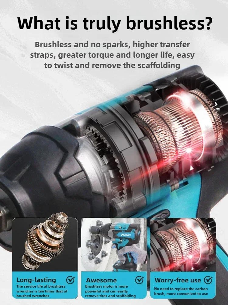 

Russian monopoly auto repair large torque electric wrench brushless rechargeable board lithium battery heavy impact wind