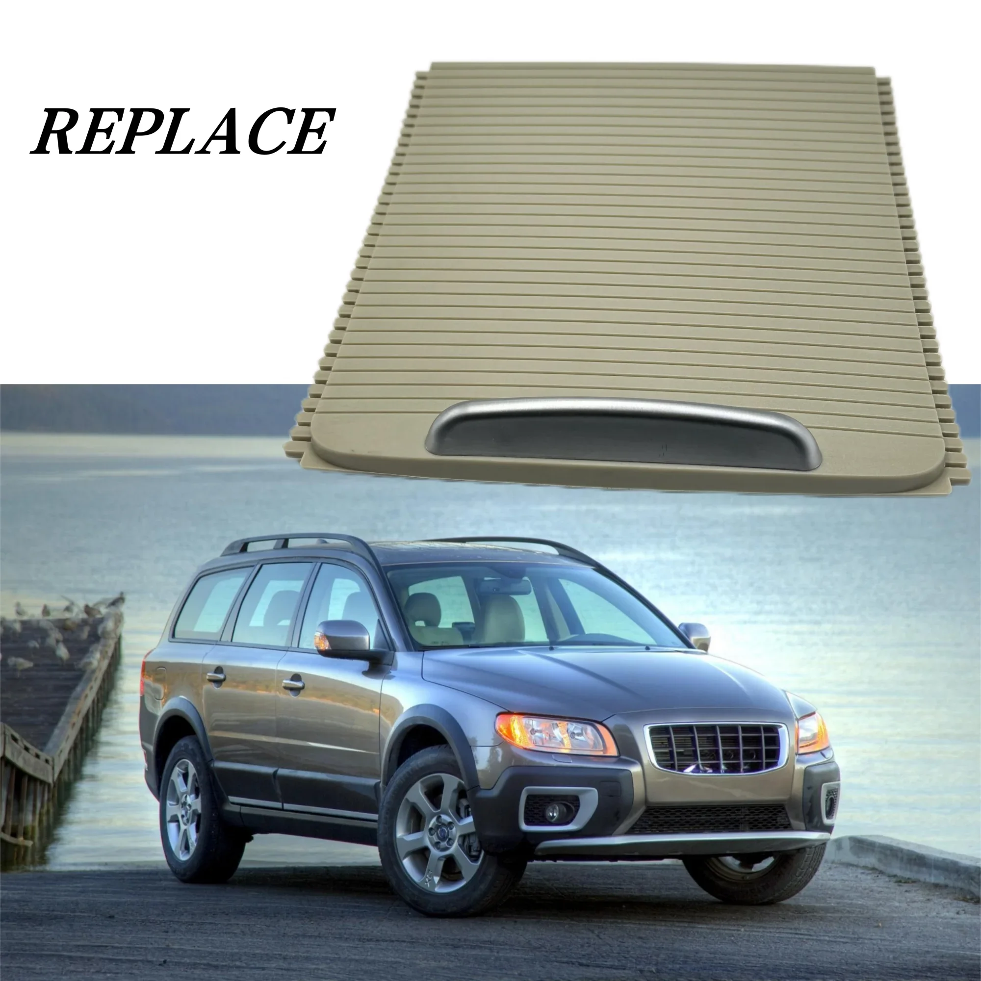 Water Cup Holder Sliding Shutters for Volvo S80 V70 XC70 Mk2 Car Inner Centre Console Roller Blind Lid Trim Cover Black 39870905