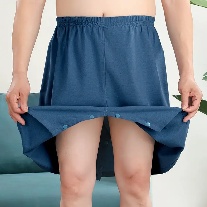 

Мужские шорты с потайными пуговицами для массажа стоп и терапии, одежда для сауны без промежности, удобные домашние шорты из хлопка, полиэстера и лиоцелла