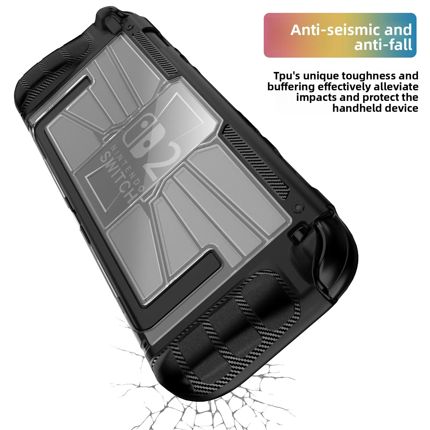 Capa protetora dockingable para console de jogos ns2, concha antiderrapante integrada com tudo incluído para nintendo switch 2 cristal