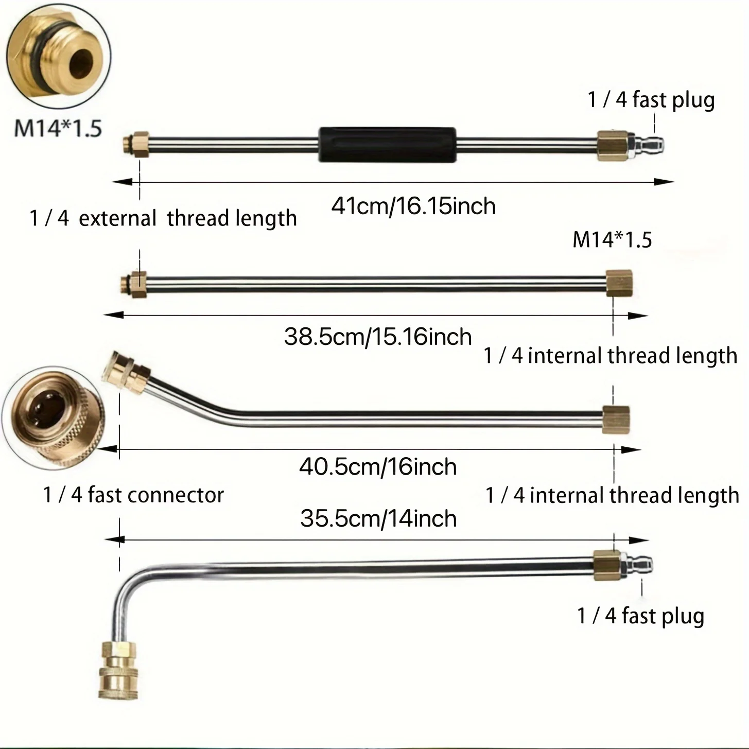 Pressure Washer Extension Wands, Power Washer Gutter Cleaning Tools, Telescoping Replacement Lance, Window Cleaner Nozzles Tips