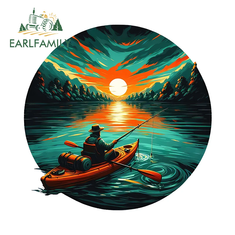 

EARLFAMILY Wonderful Sunset Graphics Car Stickers Oil Painting Landscape Design Laptop Decal Creative Artistic Car Accesorios