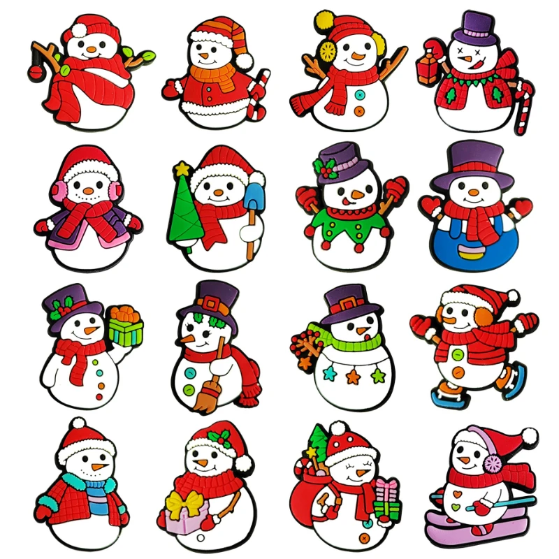 

Miniso Xmas Cartoon Shoe Charms Snowman Designs Diy Detachable Decorations For Wristbands Perfect Holiday Kid Gift