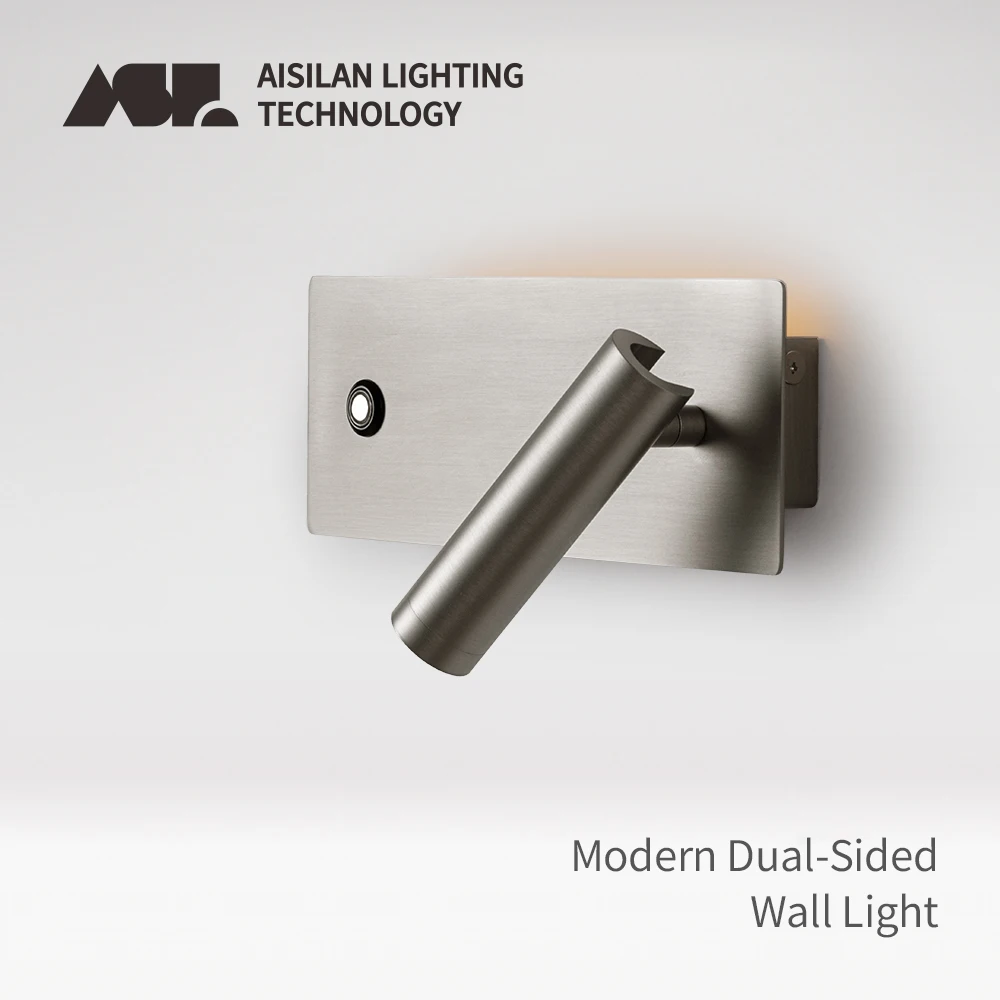 

Aisilan LED Wall Lamps Infinite dimming light bedroom Study room Sconce Adjustable With Switch Bedside Reading Nickel Wall light