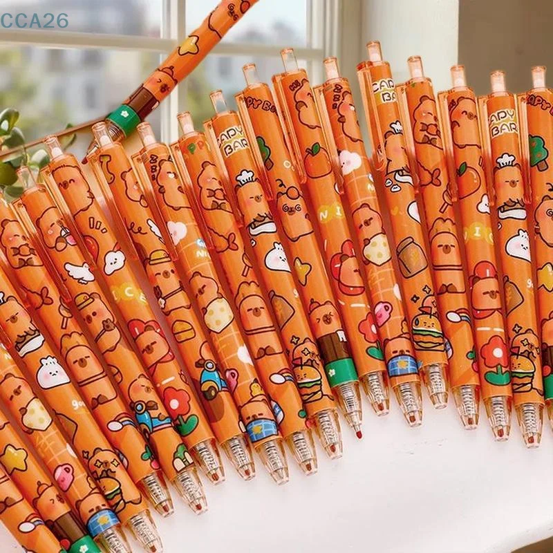 

Набор из 10 нейтральных гелевых ручек Fun Capybara Design, быстросохнущие канцелярские принадлежности, идеально подходящие для студентов