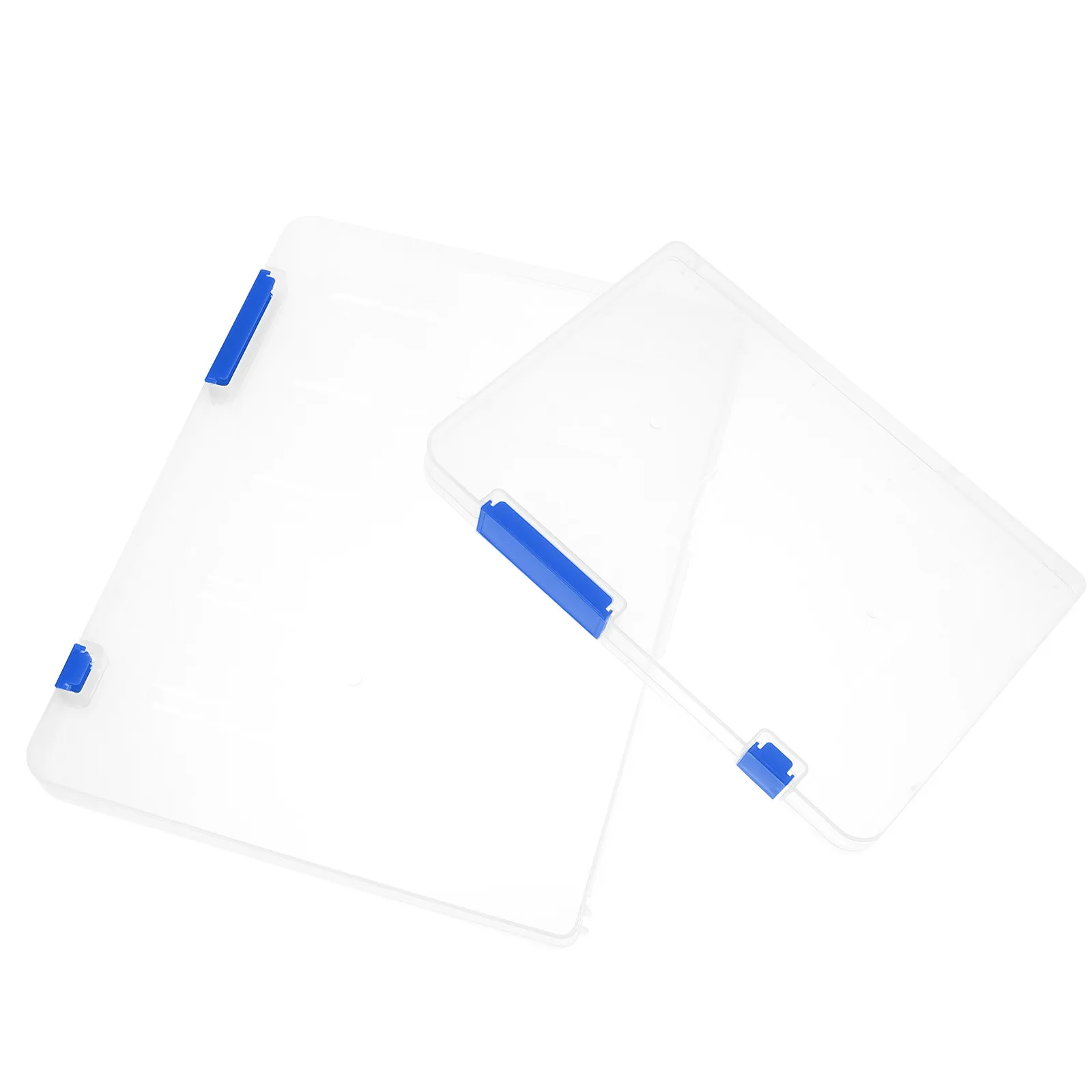 

2 Pcs Desk Document Holder File Boxes Organizer Filing Storage with Lids Blue Folders for Paperwork
