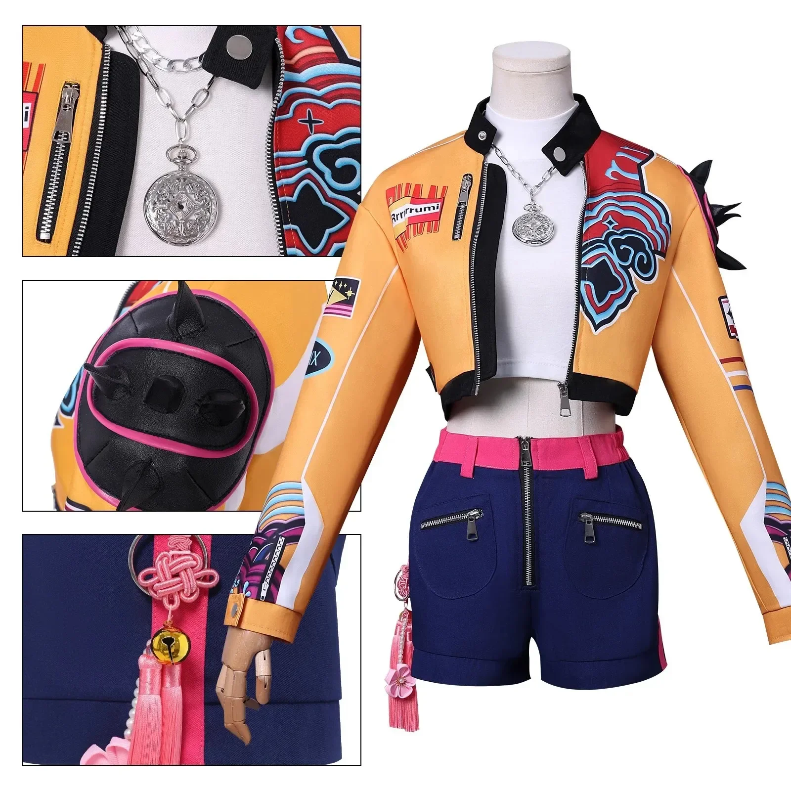 2025 Halloween Anime KPop démon Cos chasseurs Superstar Rumi Cosplay Costume perruque ensemble complet fille groupe Lumi