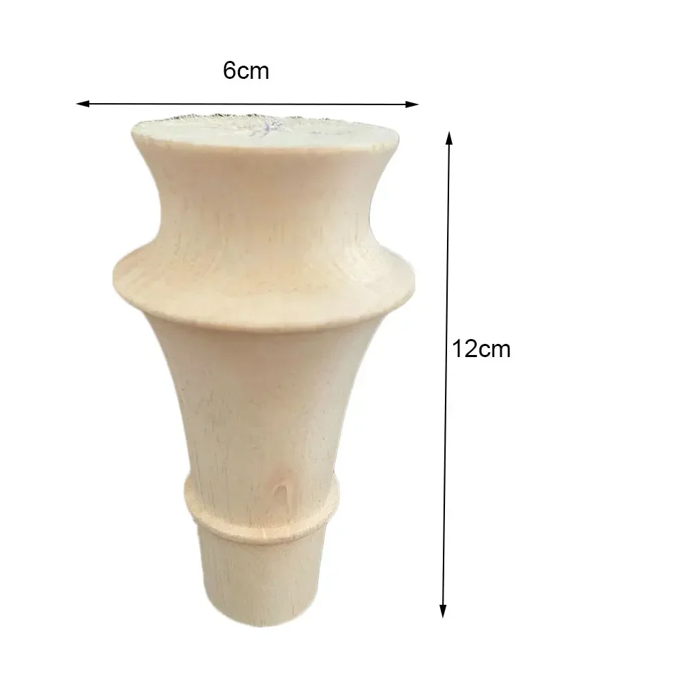 1PC 12x6cm Solid Unfinished Carved Wood Furniture Legs Replacement Sofa Couch Chair Loveseat Coffee Table Cabinet Furniture Leg