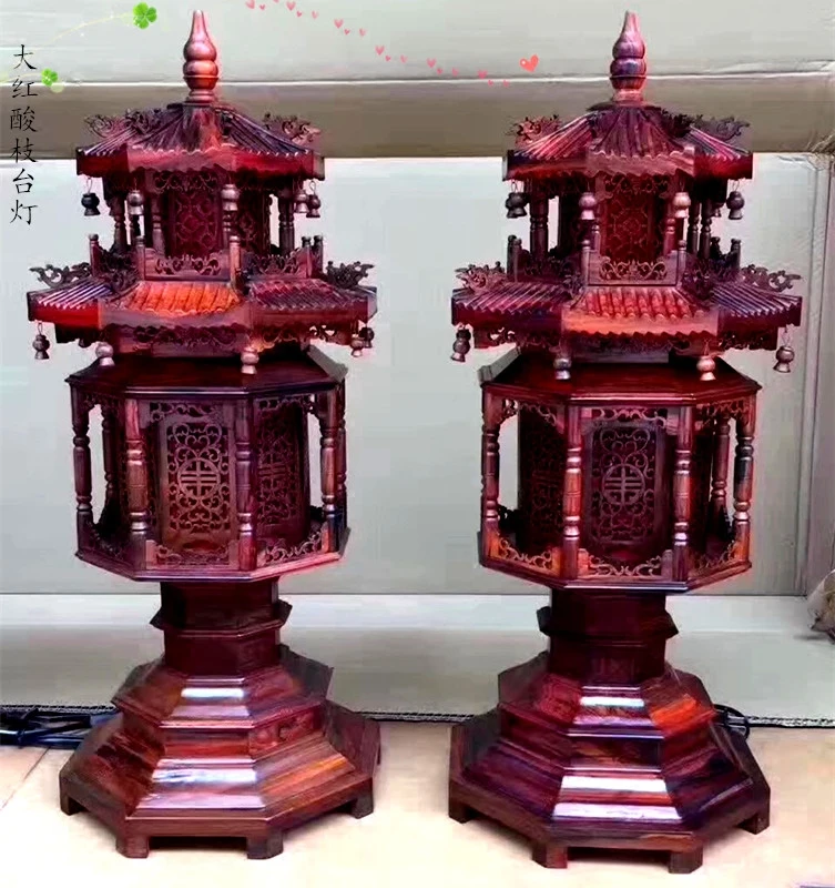 Rosewood Sailing Red Santos Rose Wood Classical Lamp Floor Decoration Chinese Court Style