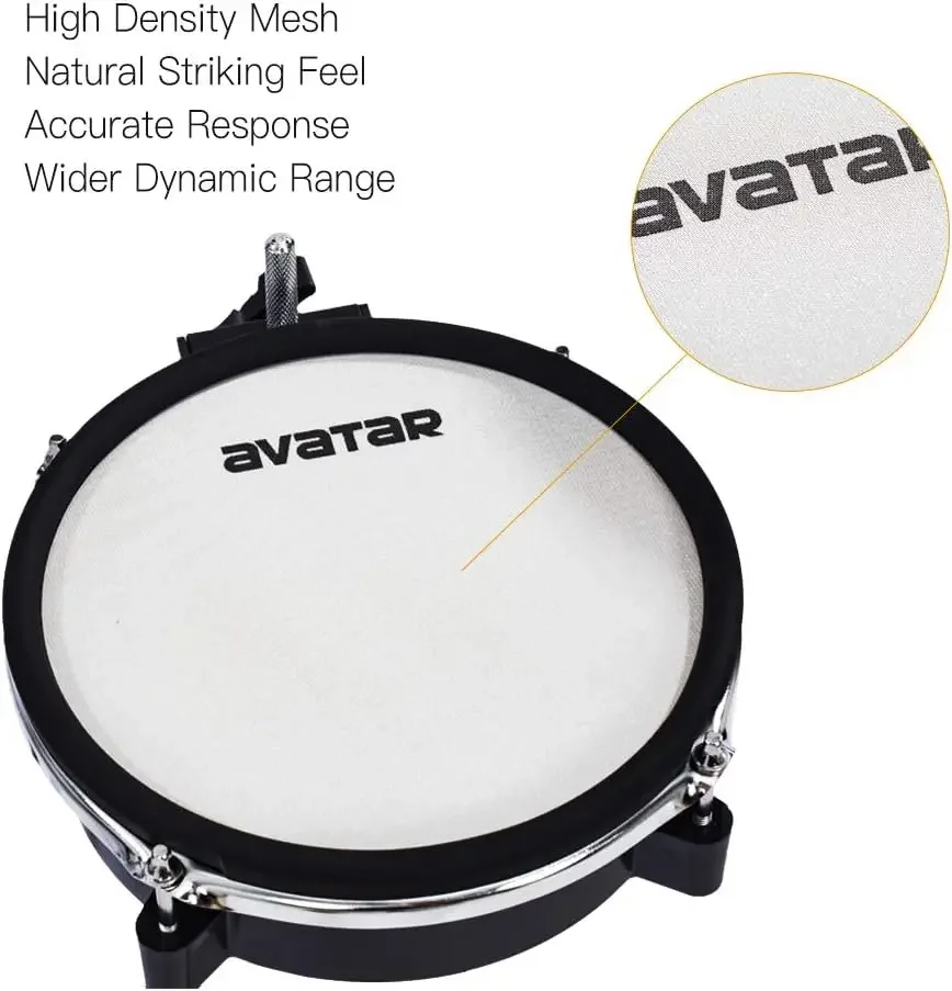 10inch Avatar Dual zone Snare Tom Mesh Drum Pad for Electronic Drum Set With Clamp Cable