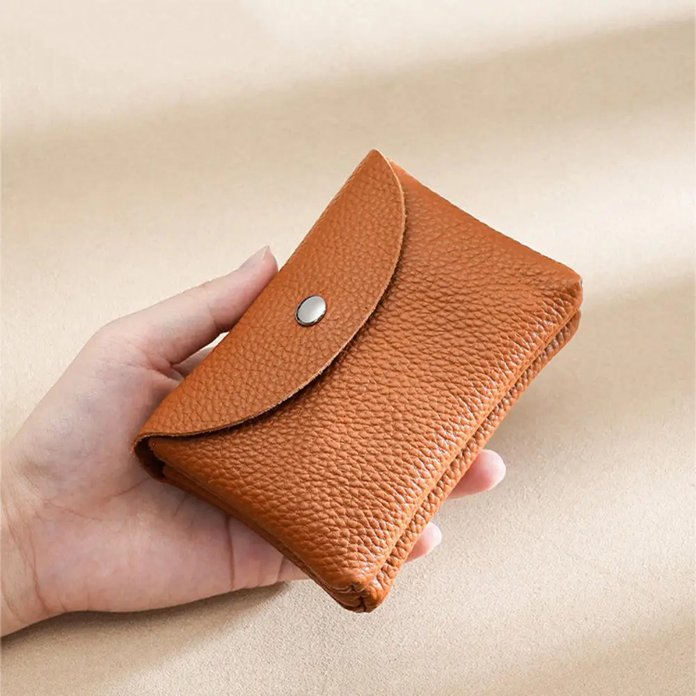 ISKYBOB Women Genuine Leather Coin Purse Retro Zipper Small Wallet Card Holder Portable Men Cowhide Money Bag Jewelry Pouch