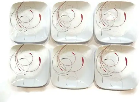 

Dinnerware Dessert Plates Set, Square Splendor 6.5' Perfect Size For Dessert, (Set of 6)
