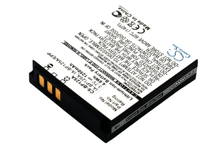 Camera 1250mAh Battery For Samsung AD43-00197A  BP125A  IA-BP125  IA-BP125A  IA-BP125A/EPP  IA-BP125EPP HMX-M20  HMX-M20BP