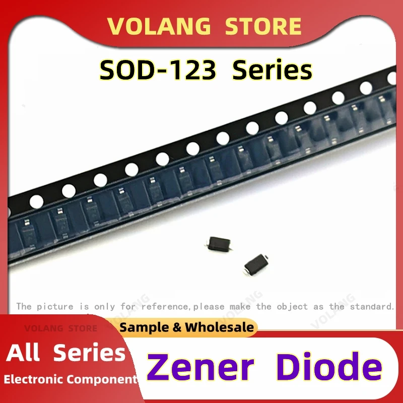 50Pcs SMD SOD-123 Zener Diode BZT52C5V1 W8 5.1V BZT52C5V6T1G W9 BZT52C6V2-7-F WA 6V8 WB 7V5 7.5V WC BZT52C8V2 WD 8.2V 9V1 WE 9.1