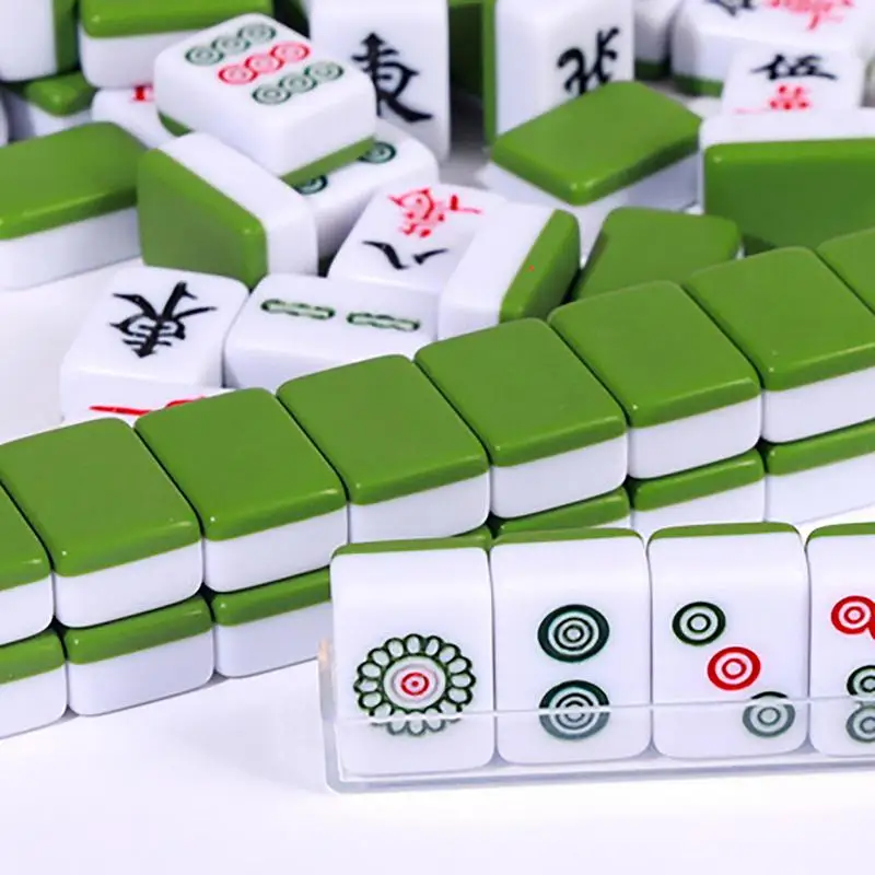 Mini Mahjong 144pcs/set Chinese Traditional Mahjong Board Game Family Toys Exquisitely Carved Numbers And Chinese Characters