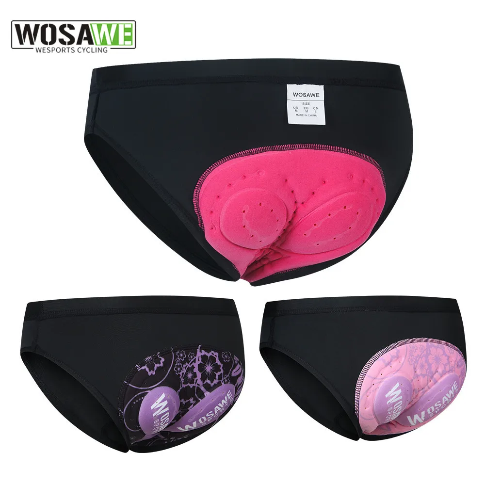 

WOSAWE New Women Pink Bicycle Cycling Comfortable Underwear Sponge Gel 3D Padded Bike Short Pants Cycling Shorts Riding Clothing