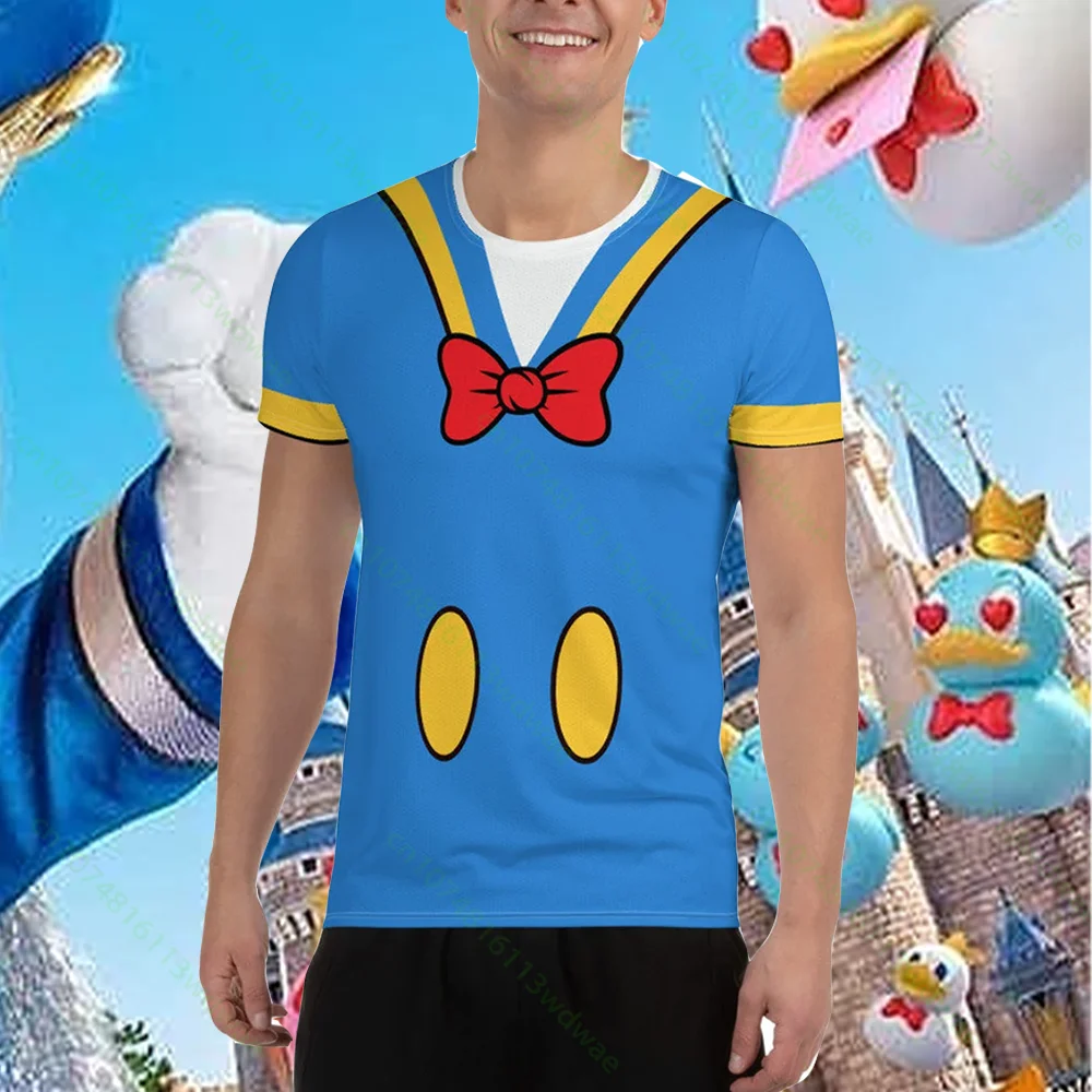 New Christmas Costume TShirt Couple Matching Short Sleeve Tee Cartoon Cosplay Theme Park Party Outfit Unisex Casual Vacation Top