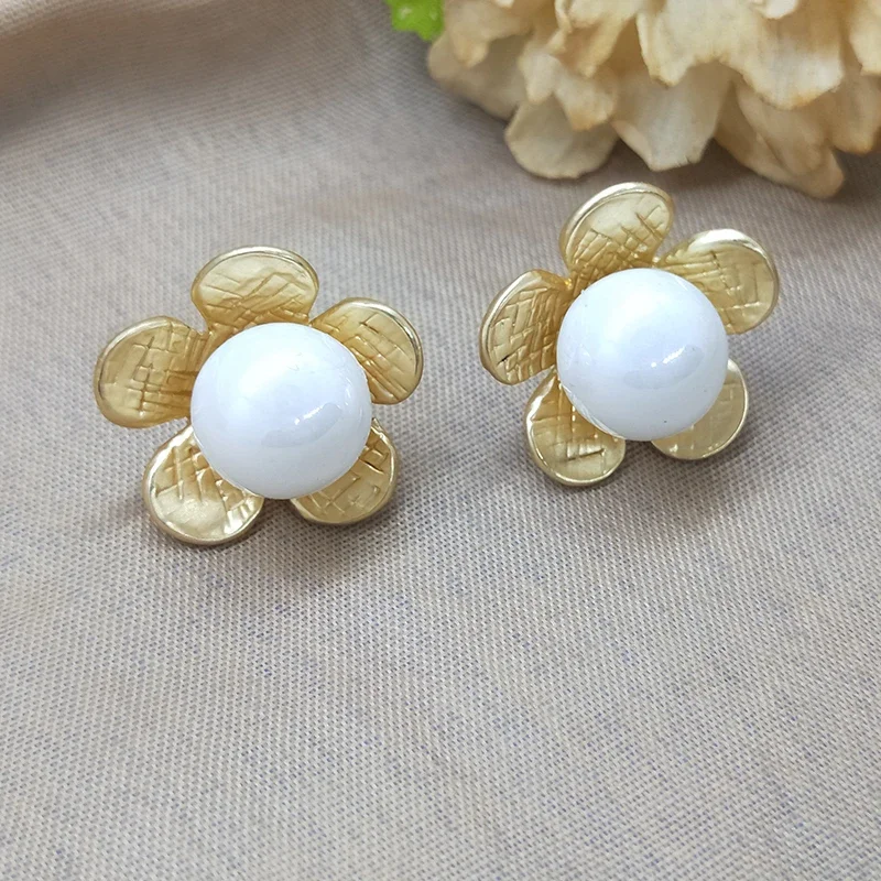 New 85mm 1 Pair High Quality Zinc Alloy Flowers Acrylic Beads Dangle Earrings for Girls Party Gifts Accessories