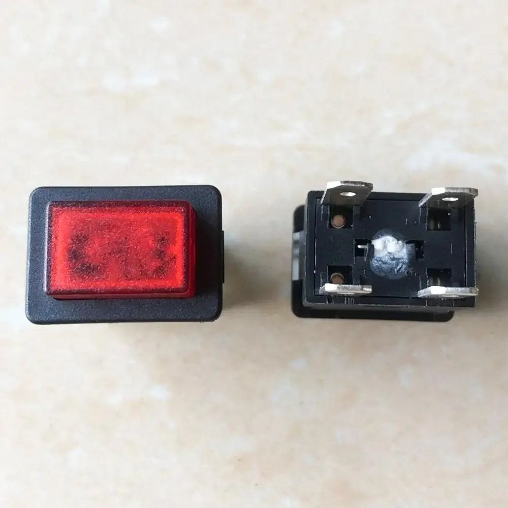 2 قطعة SOKEN PS23-16 الذاتي قفل الأحمر الضغط على زر مفاتيح 4 دبابيس 16A المقبس قطاع مفتاح بـزر دفع مع LED ل مكنسة كهربائية #3