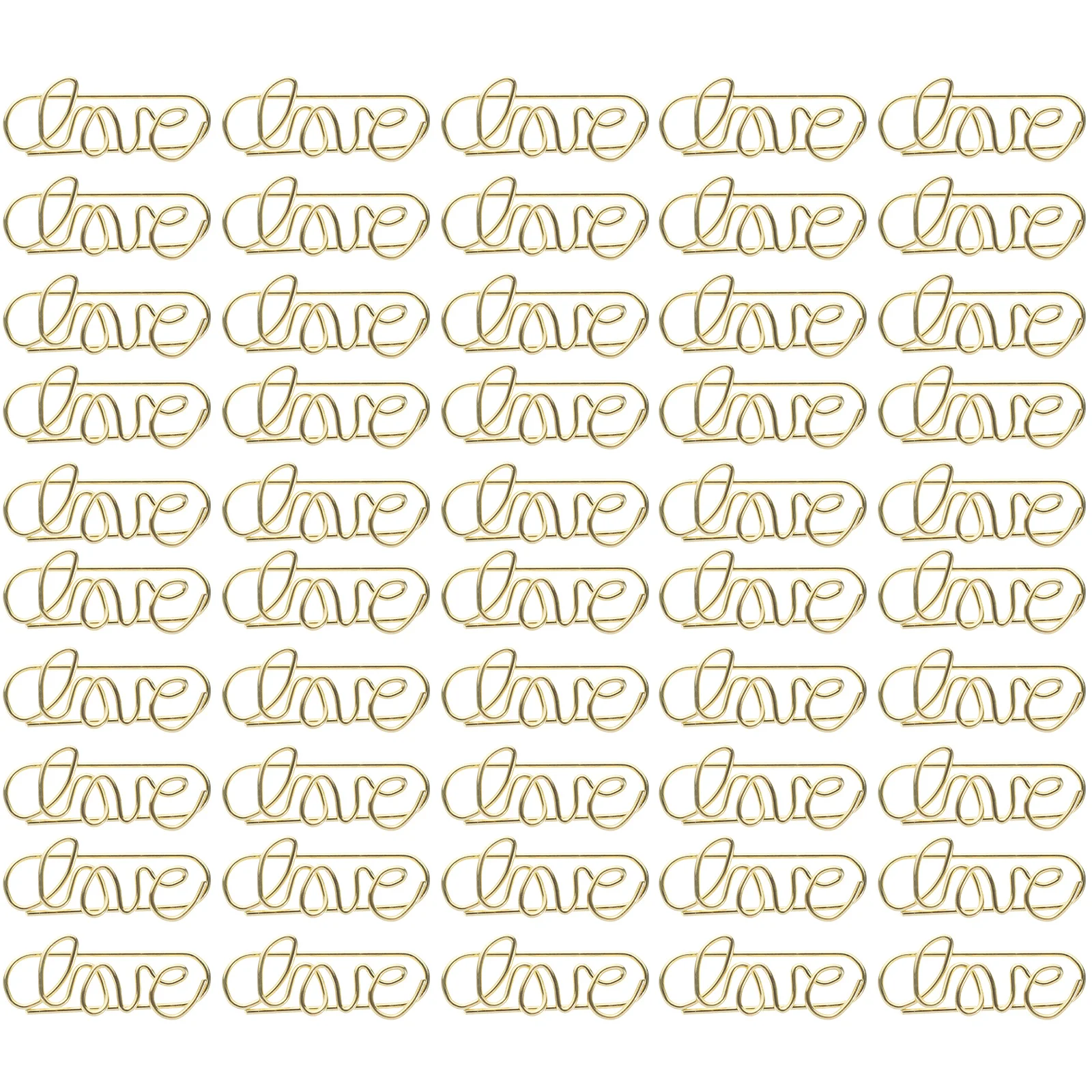 50 Pcs Metal Clip Decorate Lovepaperclip Office Clips Iron Document Fixing Paperclips